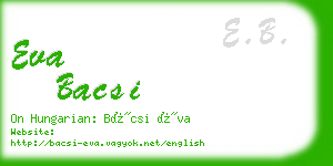 eva bacsi business card